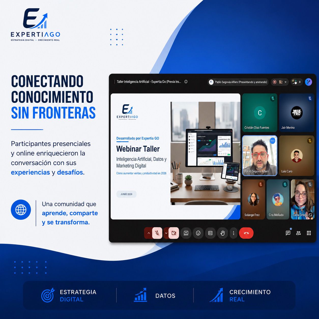 Conectando conocimiento sin fronteras: participantes presenciales y online